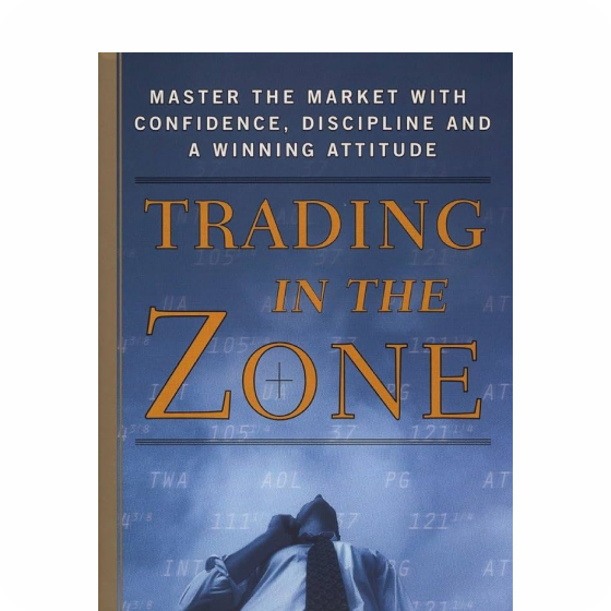 Portada del libro Trading in the Zone con una persona ajustando una corbata.