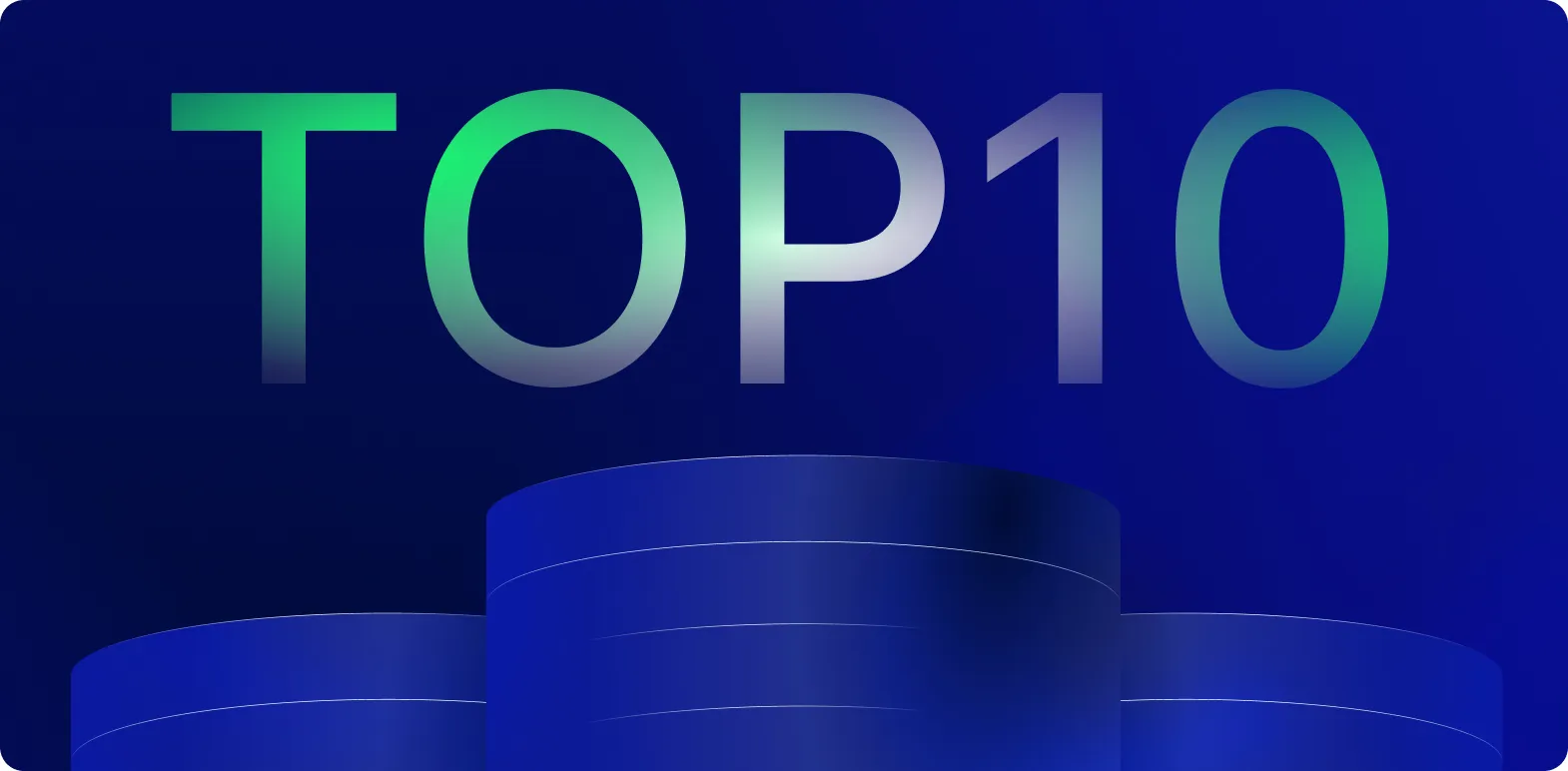 Graphique affichant 'TOP10' avec des cylindres bleus empilés en dessous.