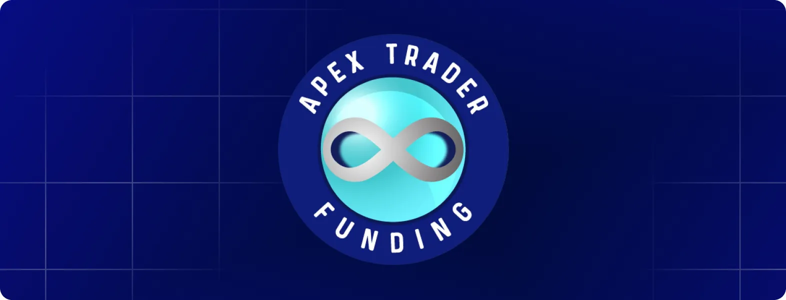 Logo d'Apex Trader Funding avec un cercle bleu-vert et un symbole infini.