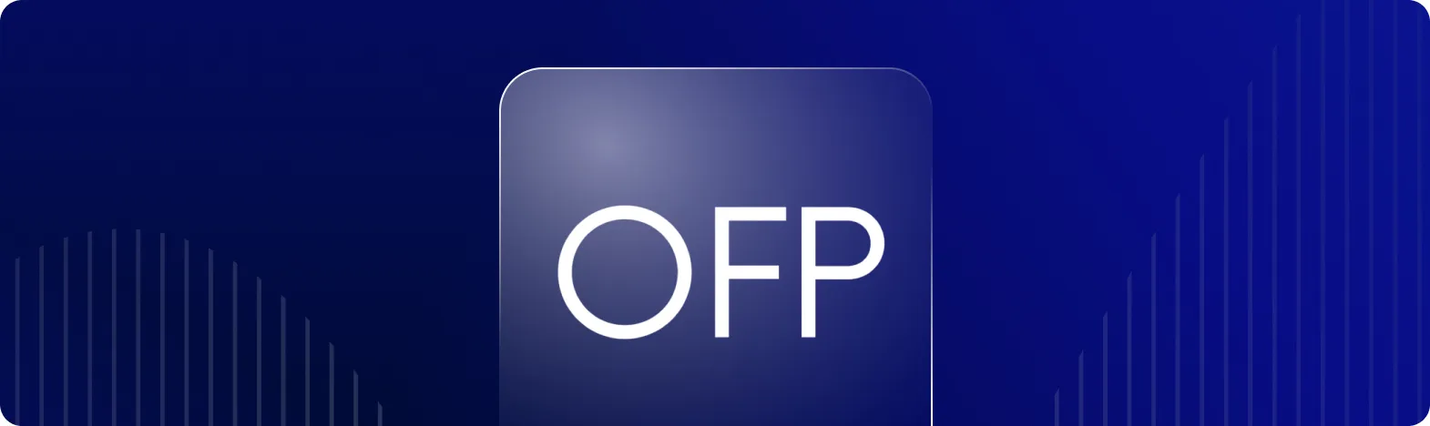 Logo affichant les lettres OFP sur un fond bleu.