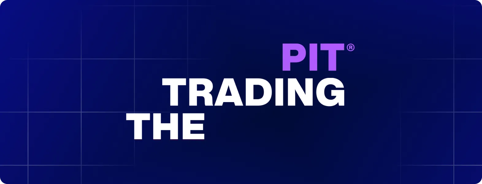 Logo affichant 'PIT TRADING THE' en texte blanc et violet.