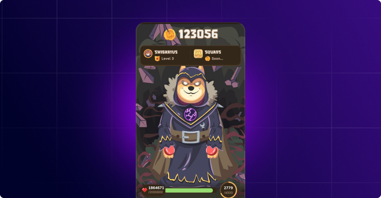 Uma tela de jogo mostra um personagem chamado Shibaius no nível 3 com 123.056 pontos.