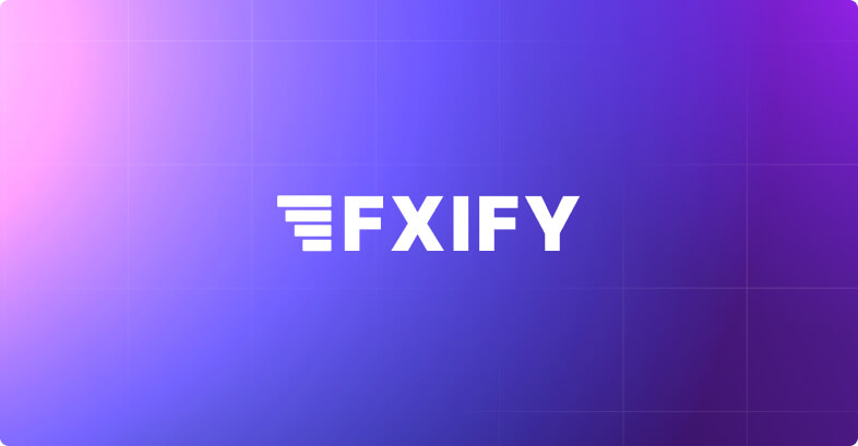 Logo di FXIFY su uno sfondo sfumato viola