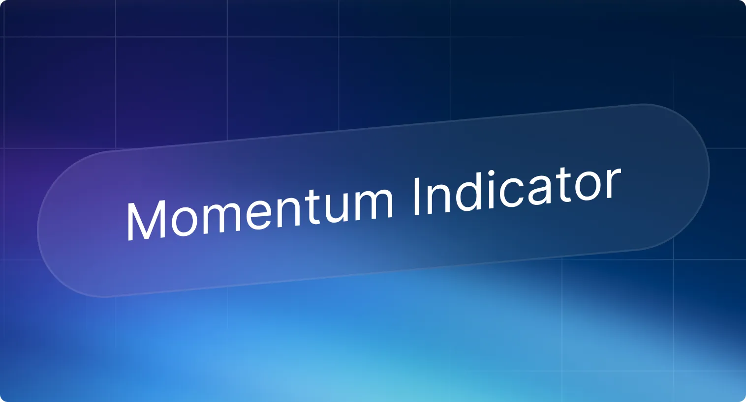 Texte 'Indicateur de Momentum' sur fond bleu.