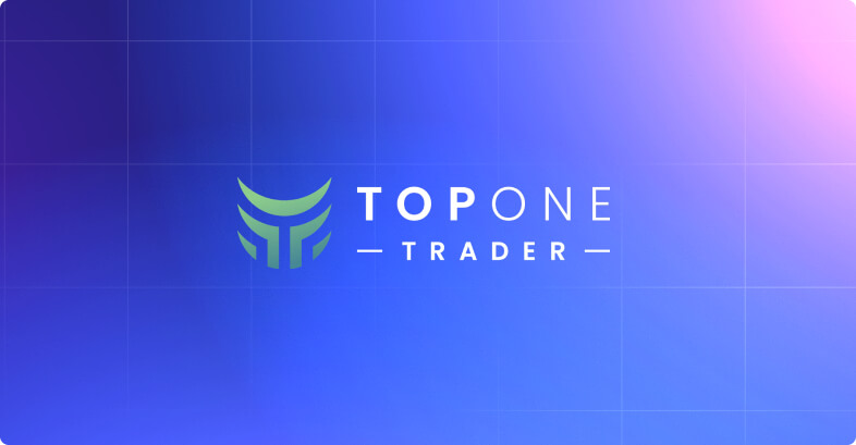 Logo di Topone Trader con un simbolo verde a forma di foglia e testo.