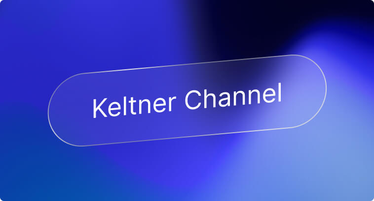 Text 'Keltner Channel' on a blue background