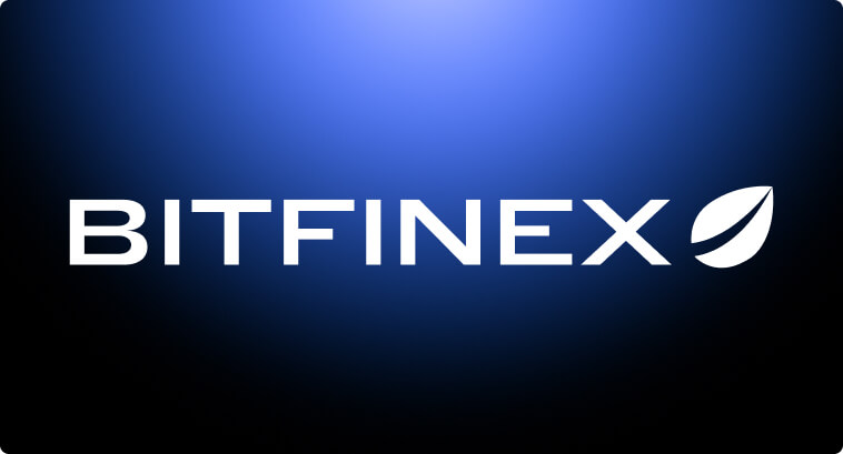Logo di Bitfinex con un simbolo di foglia stilizzato