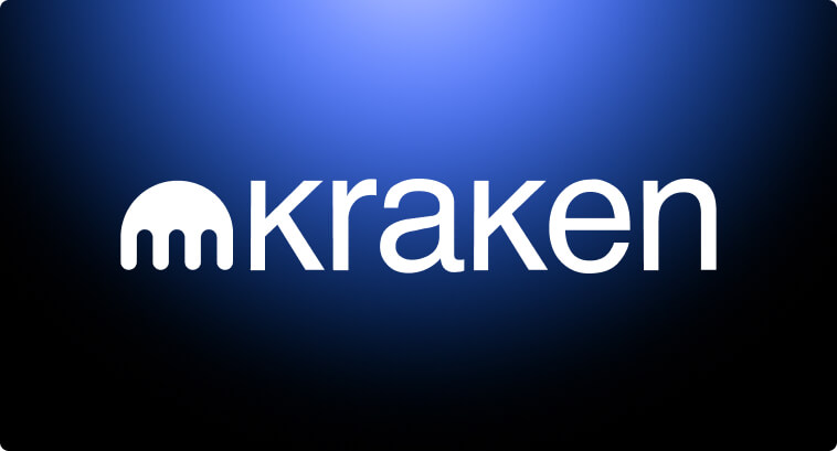 Logo di Kraken su sfondo blu