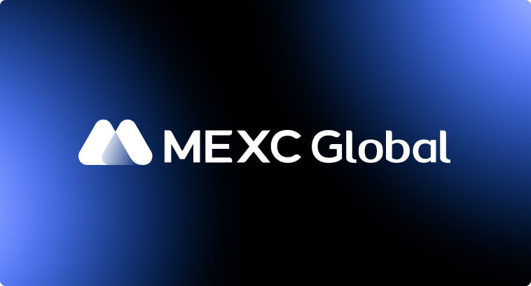 Logo di MEXC Global su sfondo blu