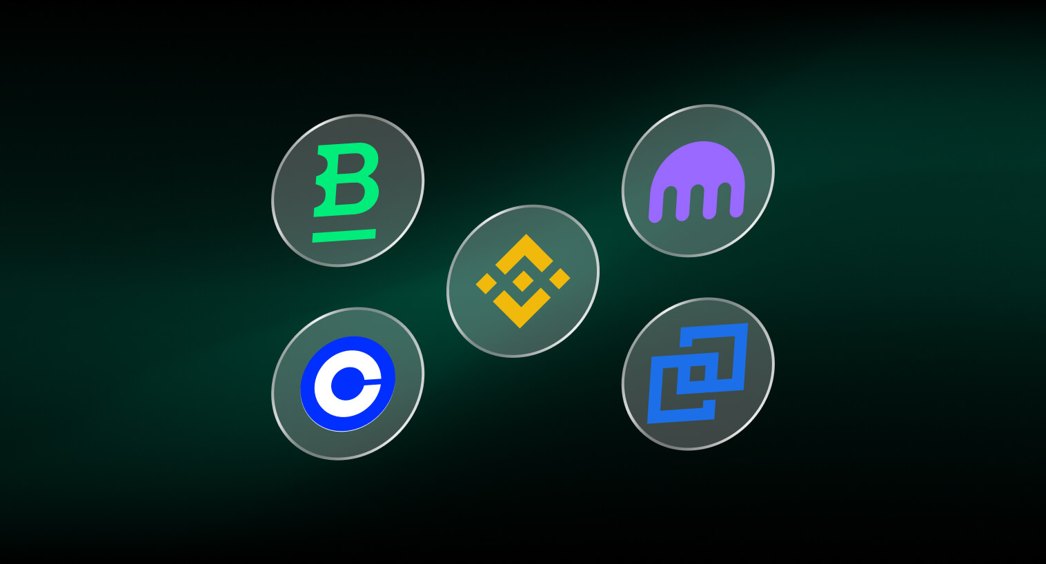 Logos de Bitcoin, Ethereum, Chainlink e Uniswap dispostos em uma grade.